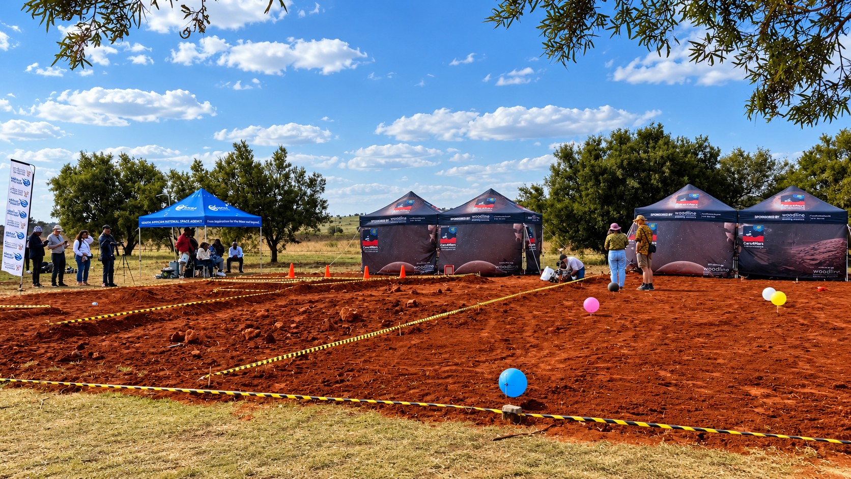 Command station tents beside the Marsyard